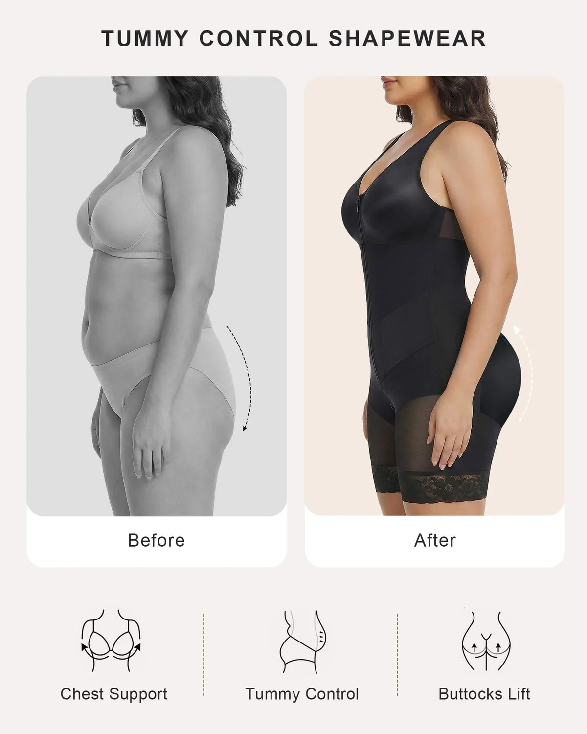 Qurvology V-Contour Mid-Thigh Tummy Control Faja